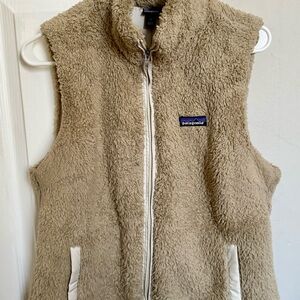 Patagonia Sherpa Fleece Vest Full Zip Women’s L Neutral Tan